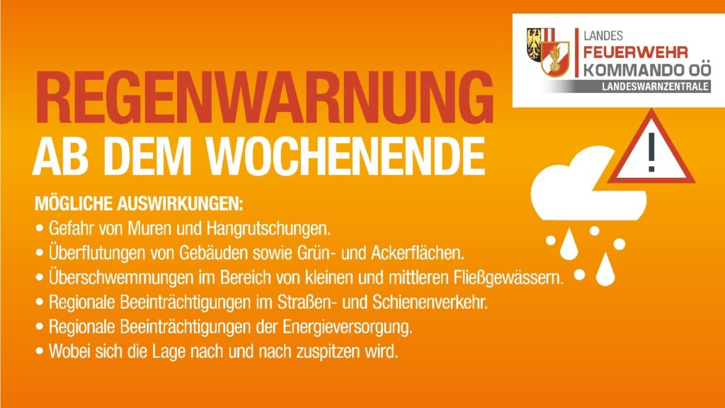 +++Regenwarnung ab dem Wochenende+++